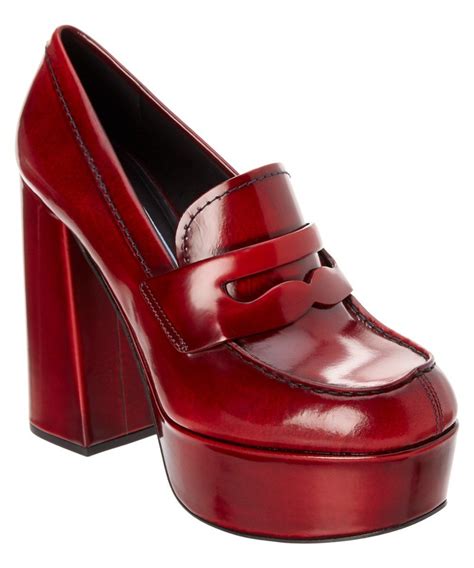 prada loafer red|platform loafers prada.